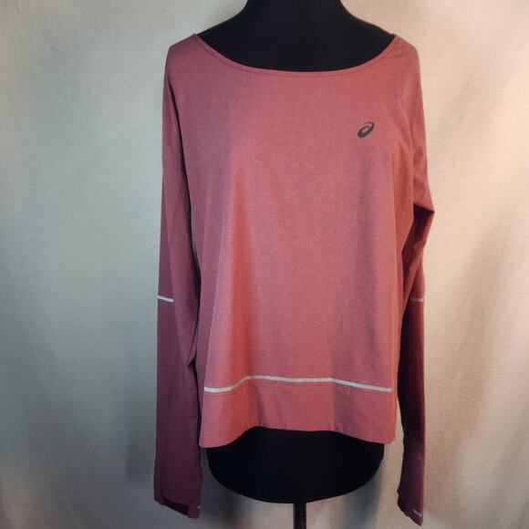 Asics Tops - Asics D1 L Long Sleeve Rose Polyester/Spandex Women Running Active Athletic Top